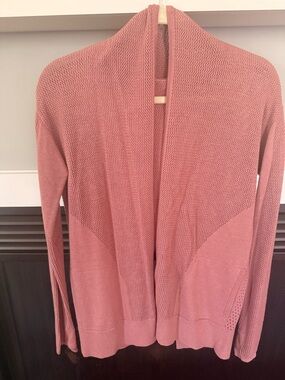 Lululemon still movement sweater, Dusty Rose, wrap split cross back hooded. 4